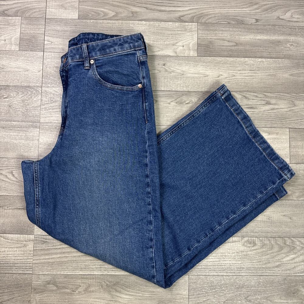 GAP High Rise Stride Wide Leg Denim Jeans Medium Wash sz 32/14